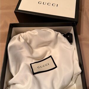 Gucci White Satin Dust Bag with Box